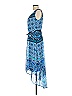 AB Studio 100% Polyester Paisley Blue Casual Dress Size M - photo 4