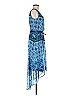 AB Studio 100% Polyester Paisley Blue Casual Dress Size M - photo 3