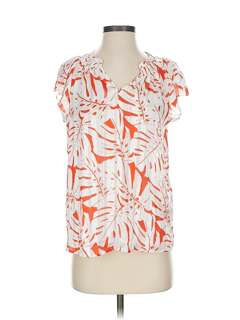 Pre-owned Rachel Rachel Roy Short Sleeve Blouse In Orange