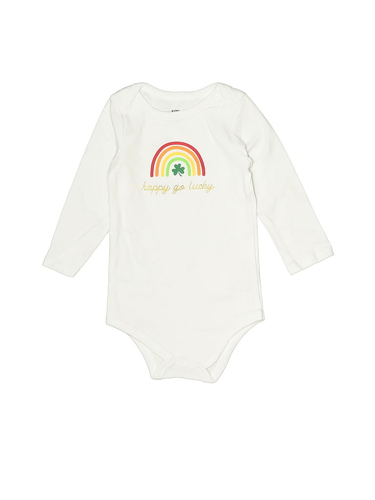 HB Pre-owned Babies' Long Sleeve Onesie In White