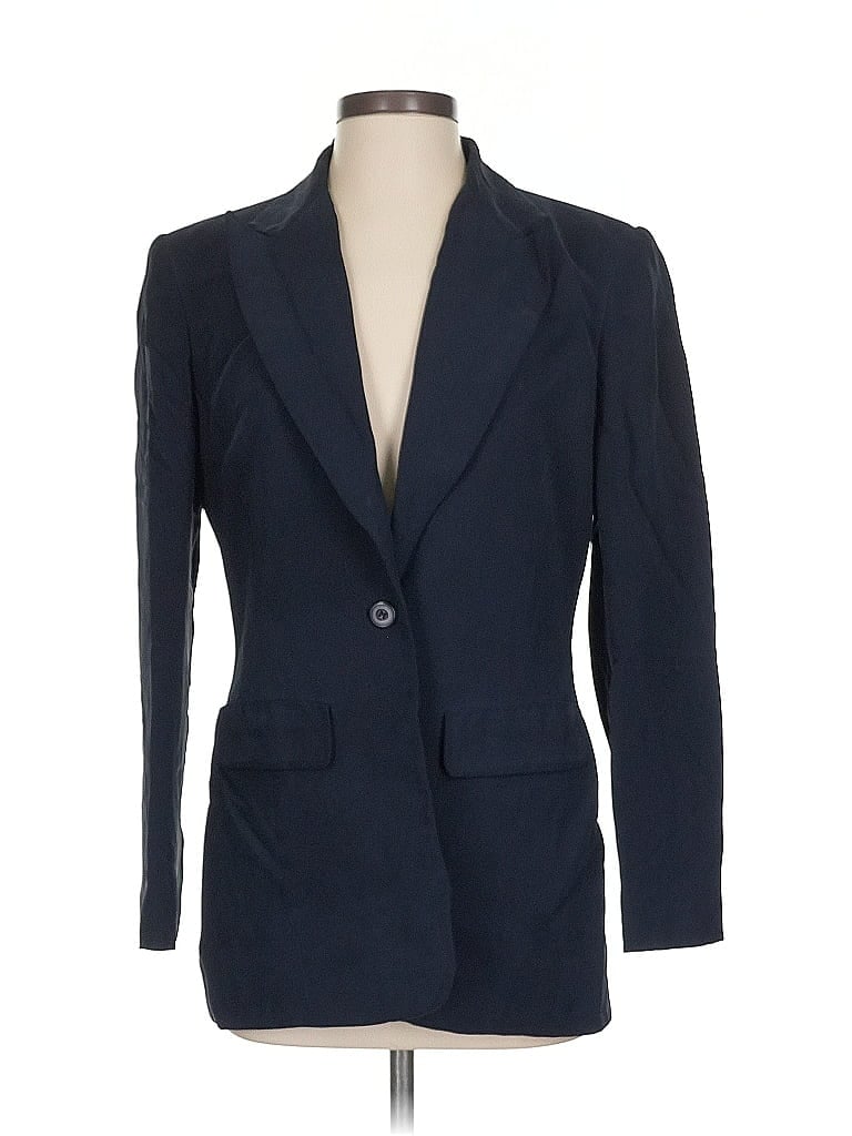 Pre-owned Liz Claiborne Collection Silk Blazer Jacket In Black