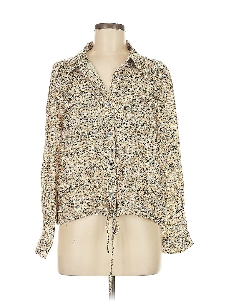 Pre-owned Lola And Sophie Long Sleeve Blouse In Brown