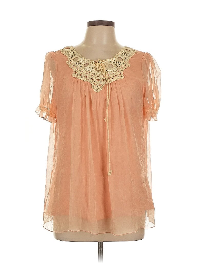 Pre-owned Assorted Brands Short Sleeve Blouse In Orange
