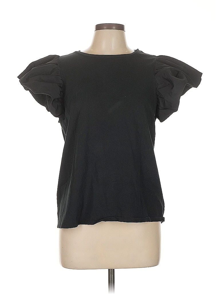 Pre-owned Express Short Sleeve Top Black Crew Neck Tops