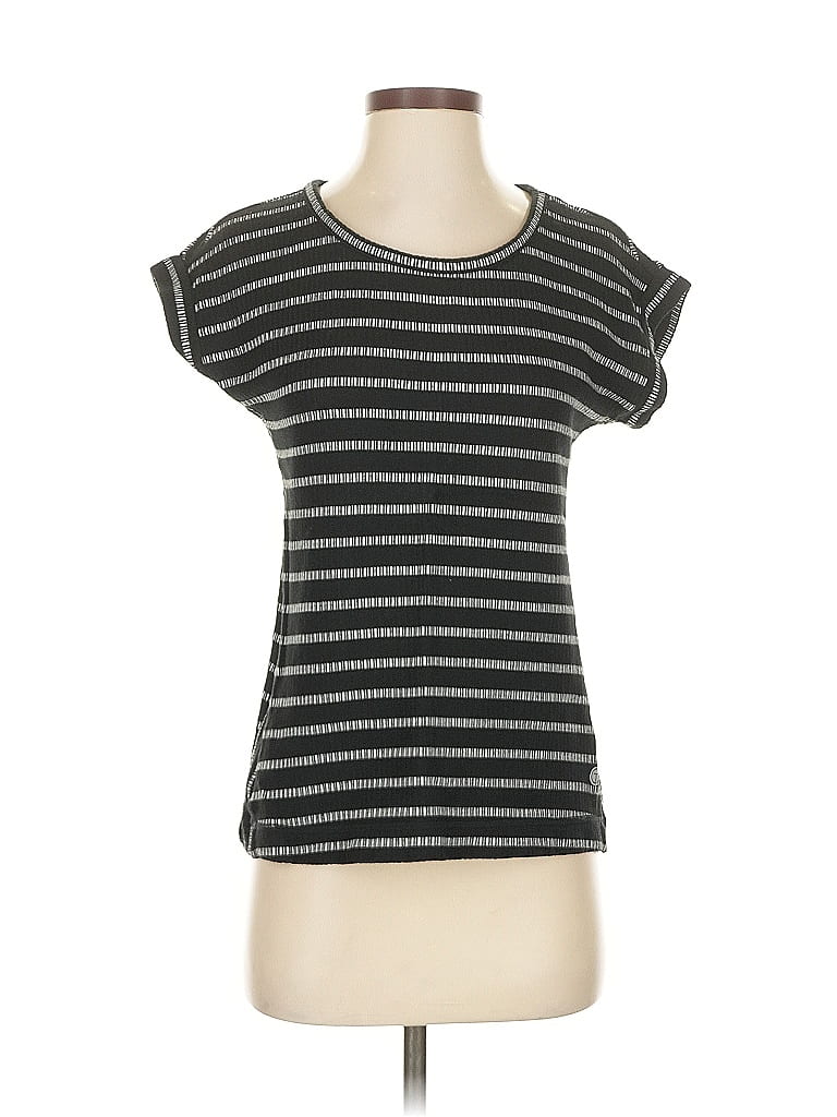 Pre-owned T By Talbots Short Sleeve Top Gray Scoop Neck Tops