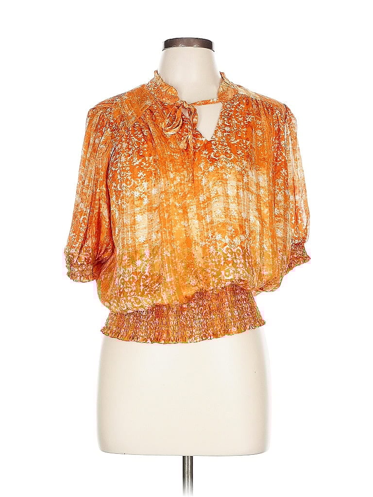 RACHEL ZOE TJX Pre-owned Short Sleeve Blouse In Orange