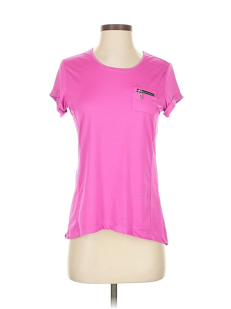 Pre-owned Jamie Sadock Short Sleeve Top Pink Crew Neck Tops