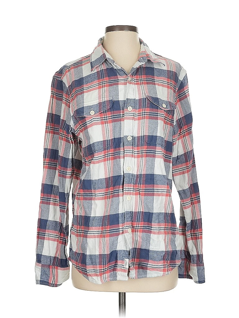 Pre-owned American Eagle Shoes Long Sleeve Button Down Shirt In Blue