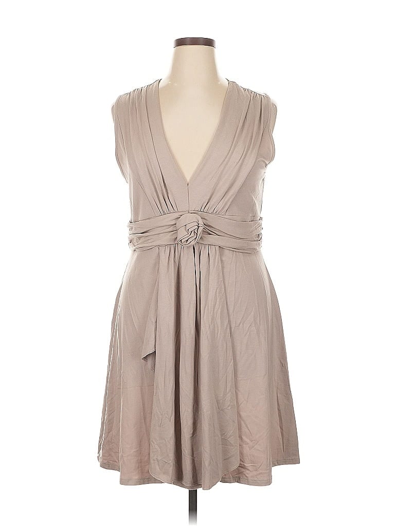 Boston Proper Solid Tan Cocktail Dress Size XL - photo 1
