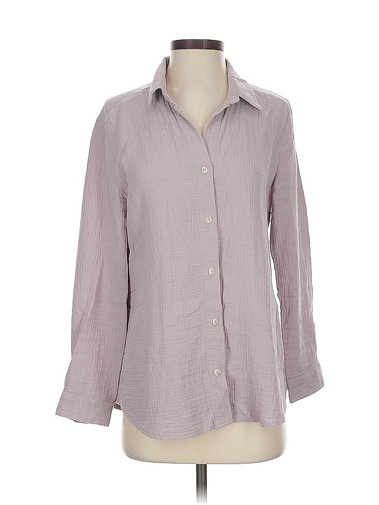 Pre-owned Little Lies 3/4 Sleeve Button Down Shirt In Gray