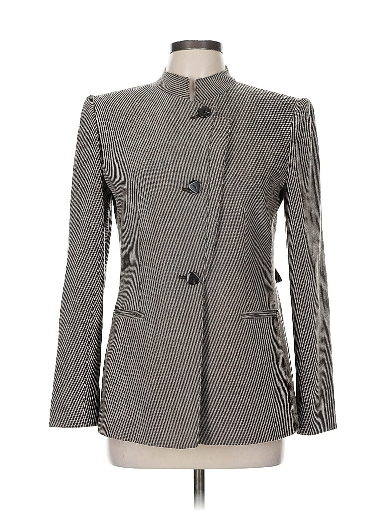 Armani Collezioni 100% Polyester Houndstooth Gray Blazer Size 8 - photo 1