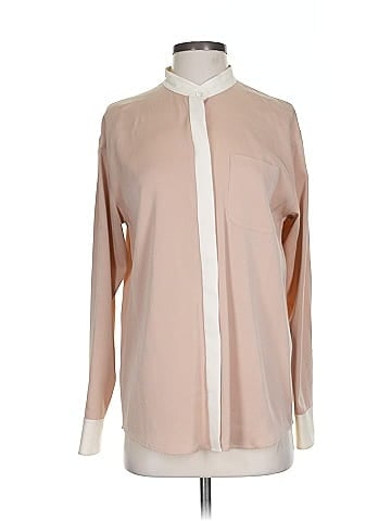 Theory Long Sleeve Silk Top (view 1)