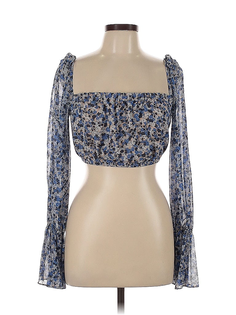 Pre-owned Fame And Partners 3/4 Sleeve Blouse In Blue