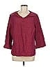 bryn WALKER 100% Linen Burgundy 3/4 Sleeve Blouse Size M (estimated) - photo 1