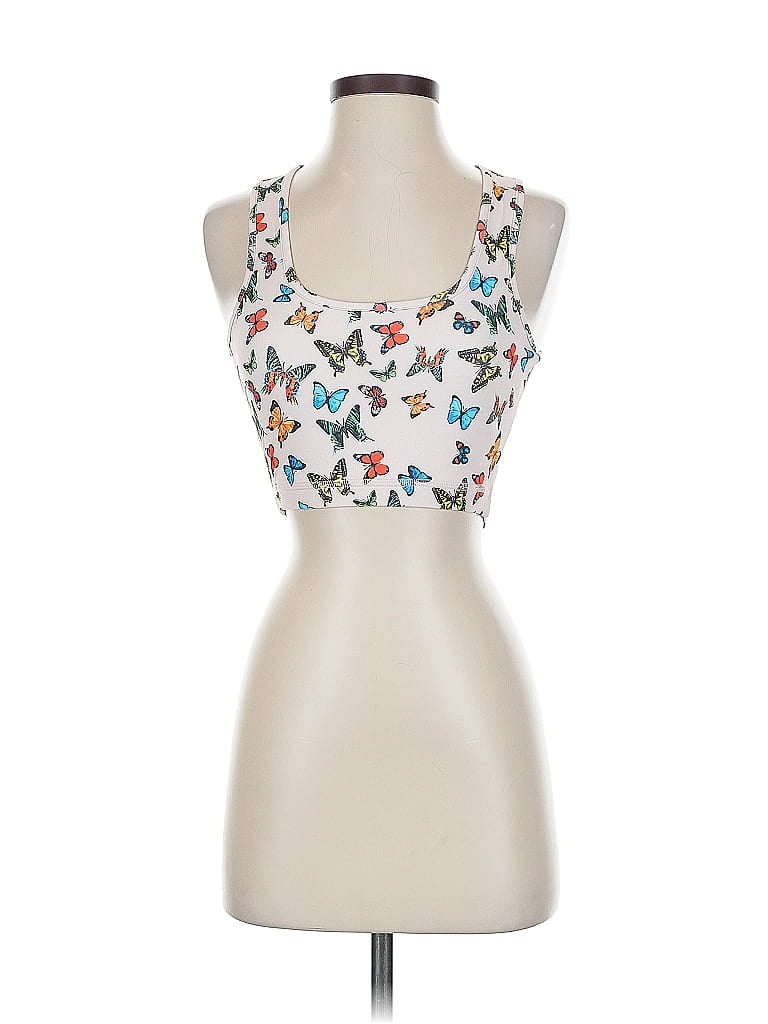 Lezat Tank Top White Strapless Neckline Tops In White