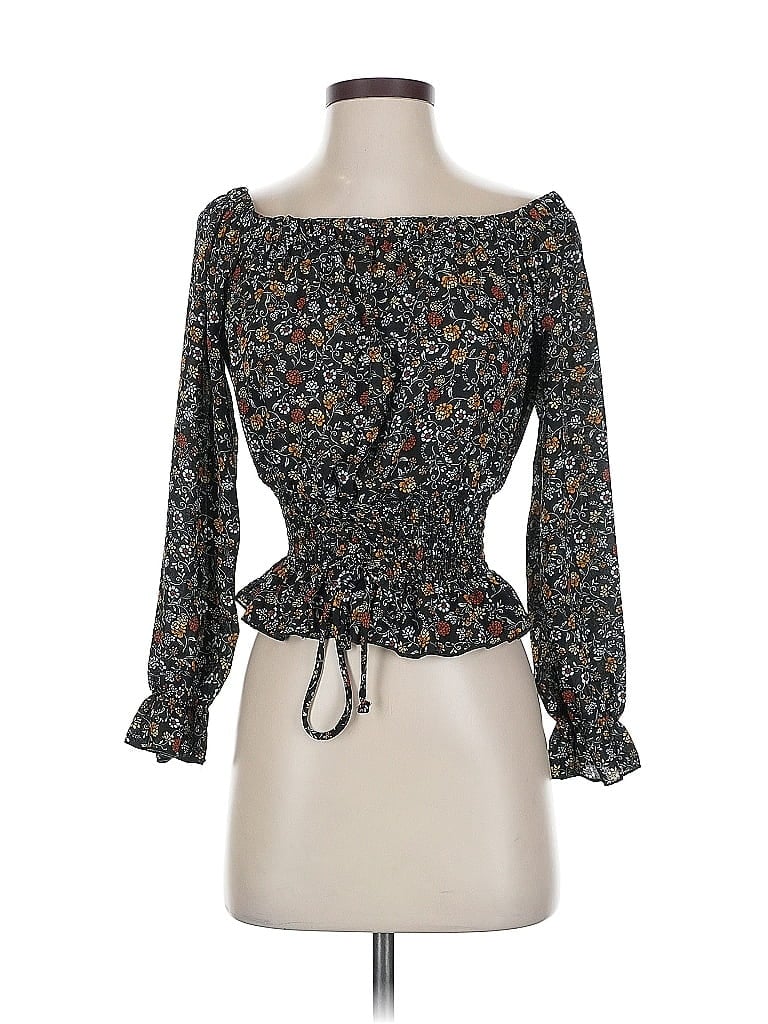 Pre-owned No Comment 3/4 Sleeve Blouse In Black