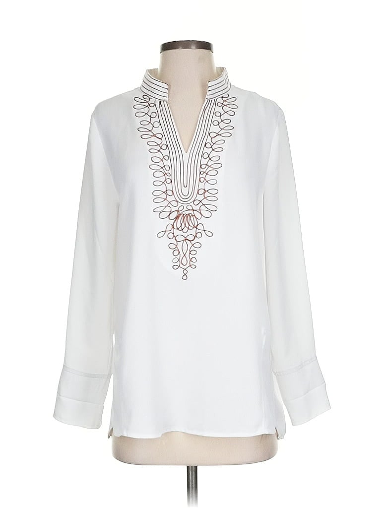 NIC + ZOE Pre-owned Long Sleeve Blouse In White