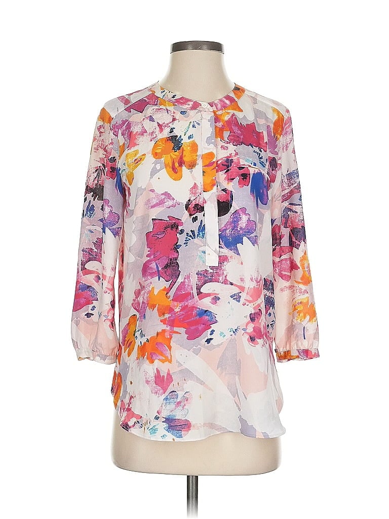 Pre-owned Nydj 3/4 Sleeve Blouse In White