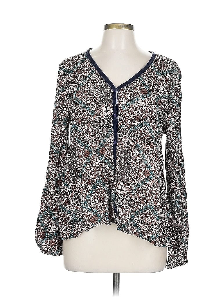 Mystree 100% Rayon Teal Long Sleeve Blouse Size L - photo 1