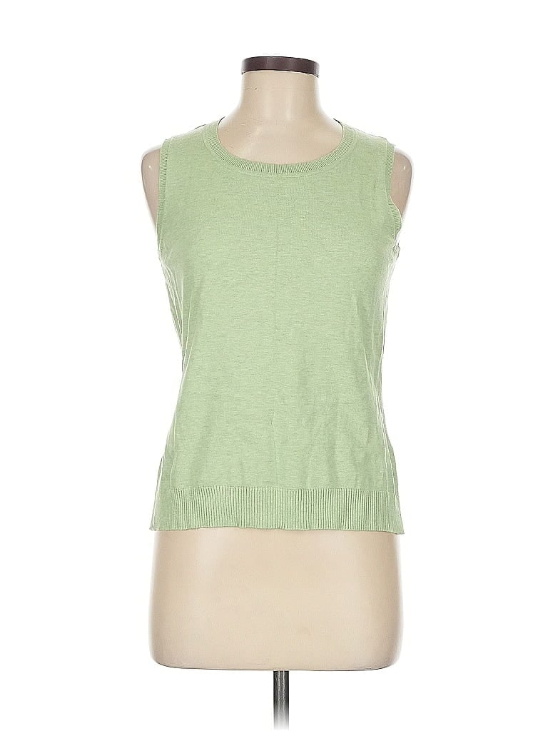 Pre-owned August Silk Sweater Vest In Green