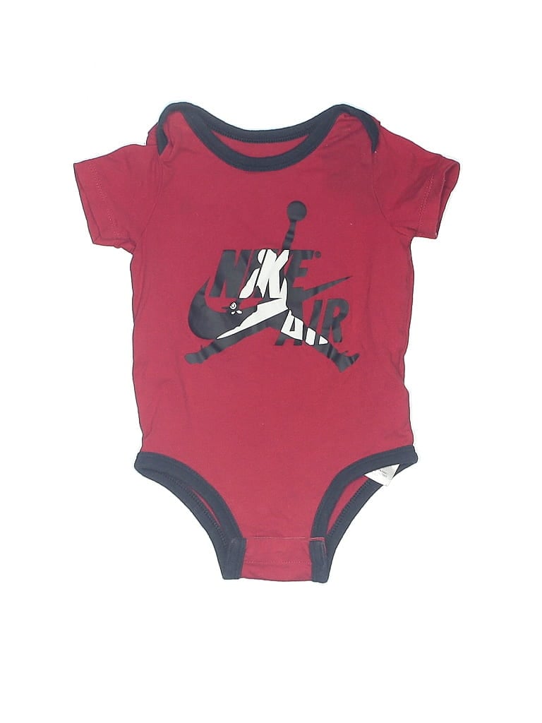 Click to view more detailed imagery on our partner's website Pre-owned Air Jordan Babies' Short Sleeve Onesie In Burgundy