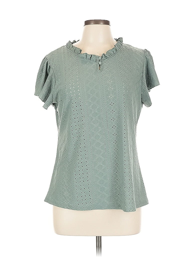 Pre-owned Blooming Jelly Short Sleeve Blouse In Green