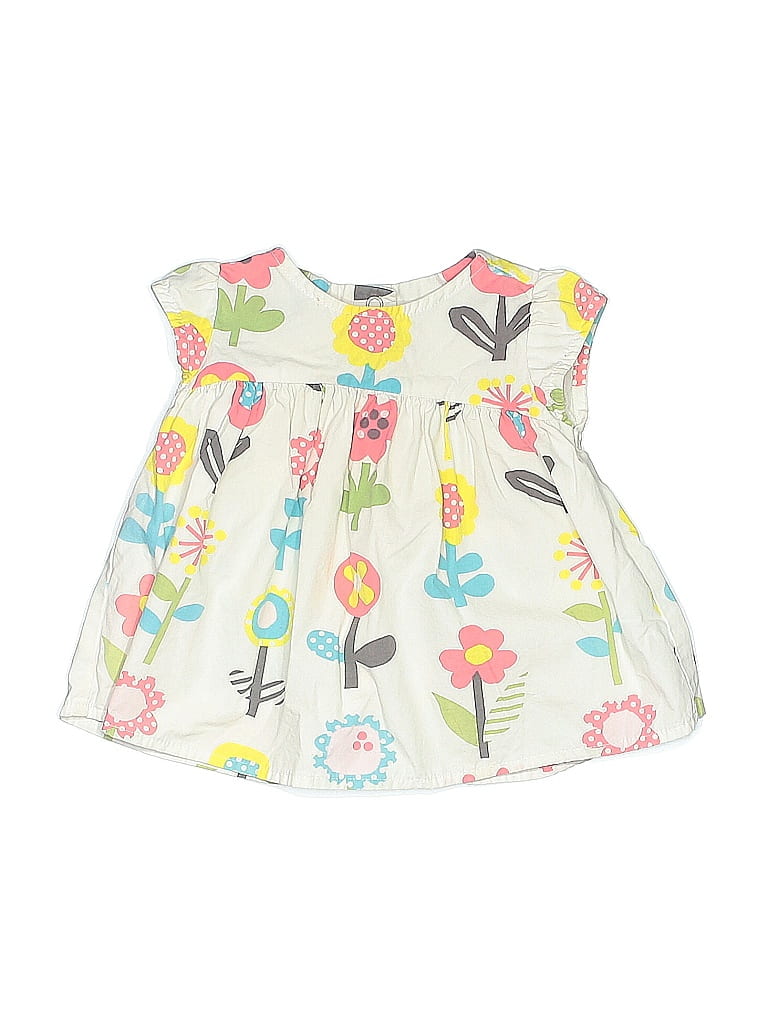 Gymboree 100% Cotton Ivory Short Sleeve Blouse Size 12-18 mo - photo 1