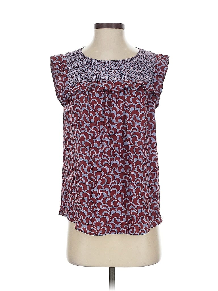 Pre-owned Ann Taylor Loft Sleeveless Blouse In Burgundy