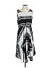 Ivanka Trump 100% Polyester Graphic Silver Cocktail Dress Size L - photo 1