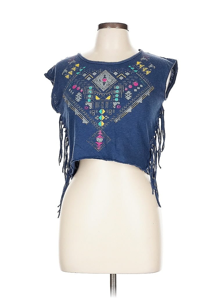 Pre-owned Mudd Tank Top Blue Halter Neckline Tops