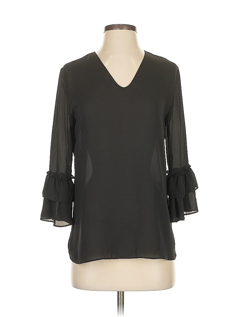 Pre-owned Tahari 3/4 Sleeve Blouse In Black