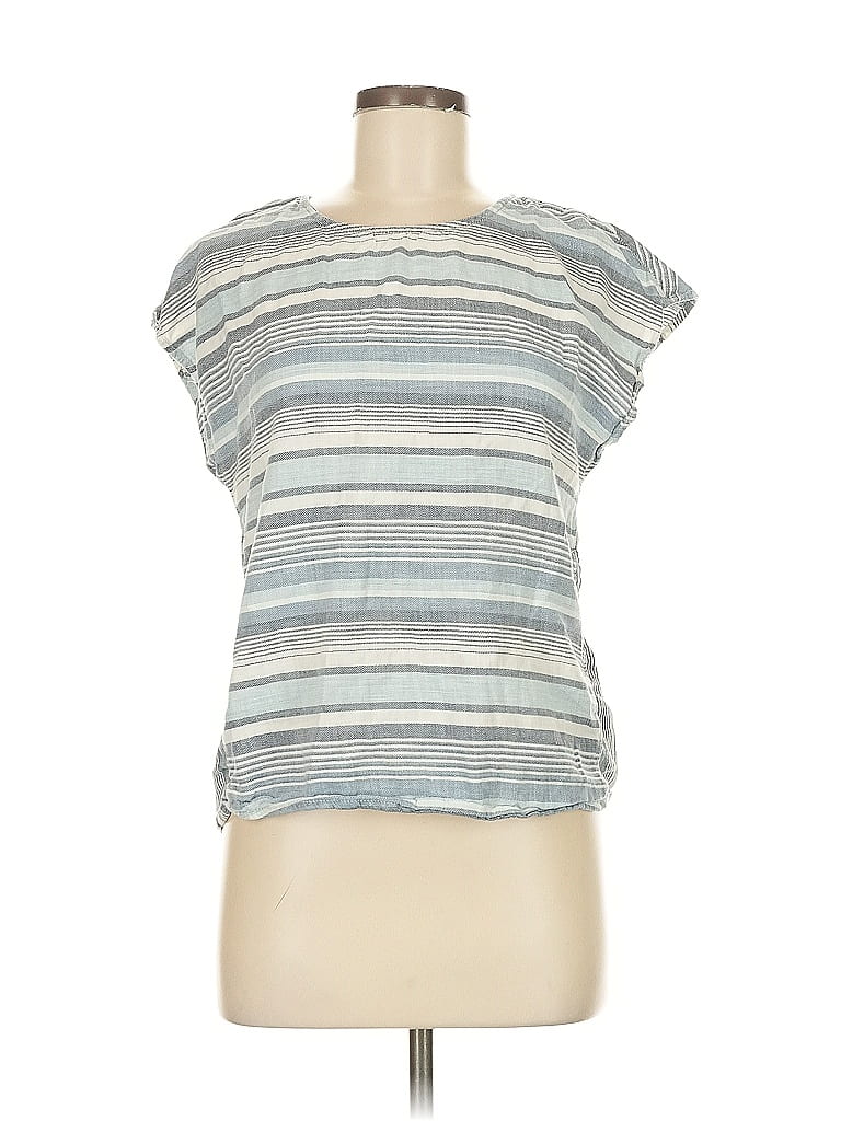 Click to view more detailed imagery on our partner's website Pre-owned Current Elliott Short Sleeve Top Blue Stripes Pattern Tops