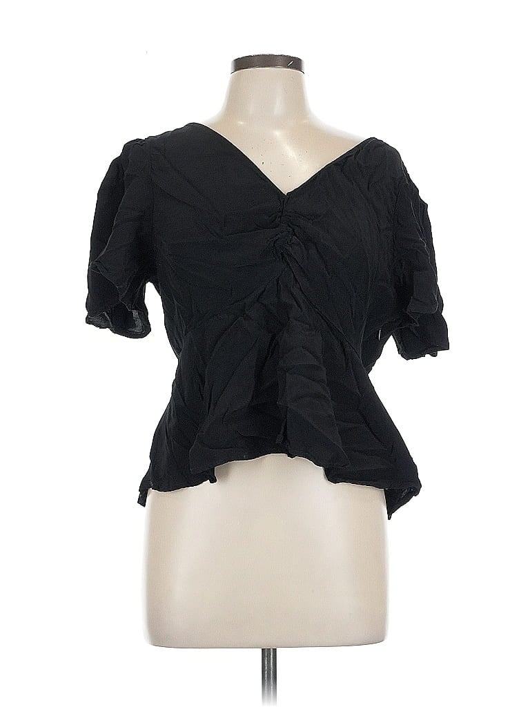 Click to view more detailed imagery on our partner's website Pre-owned A New Day Short Sleeve Blouse In Black