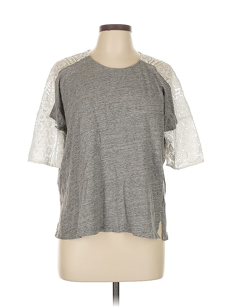 Pre-owned French Connection 3/4 Sleeve T-shirt In Gray