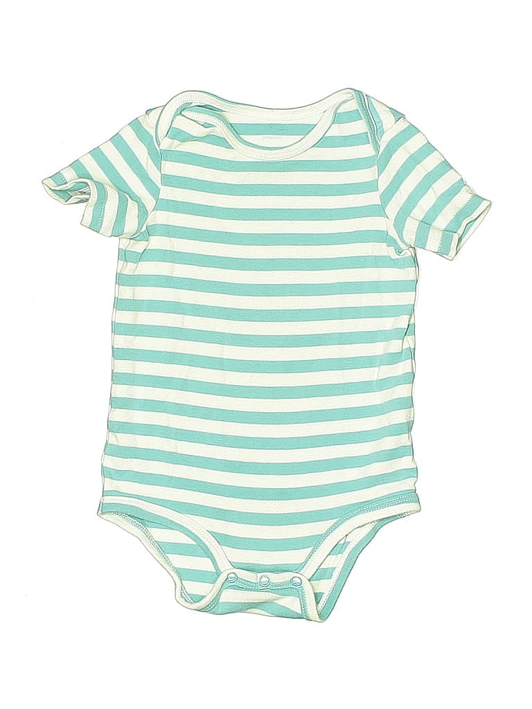 Primary Clothing 100% Cotton Stripes Green Short Sleeve Onesie Size 3-6 mo - photo 1