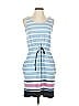 T by Talbots 100% Cotton Stripes Blue Casual Dress Size S - photo 1