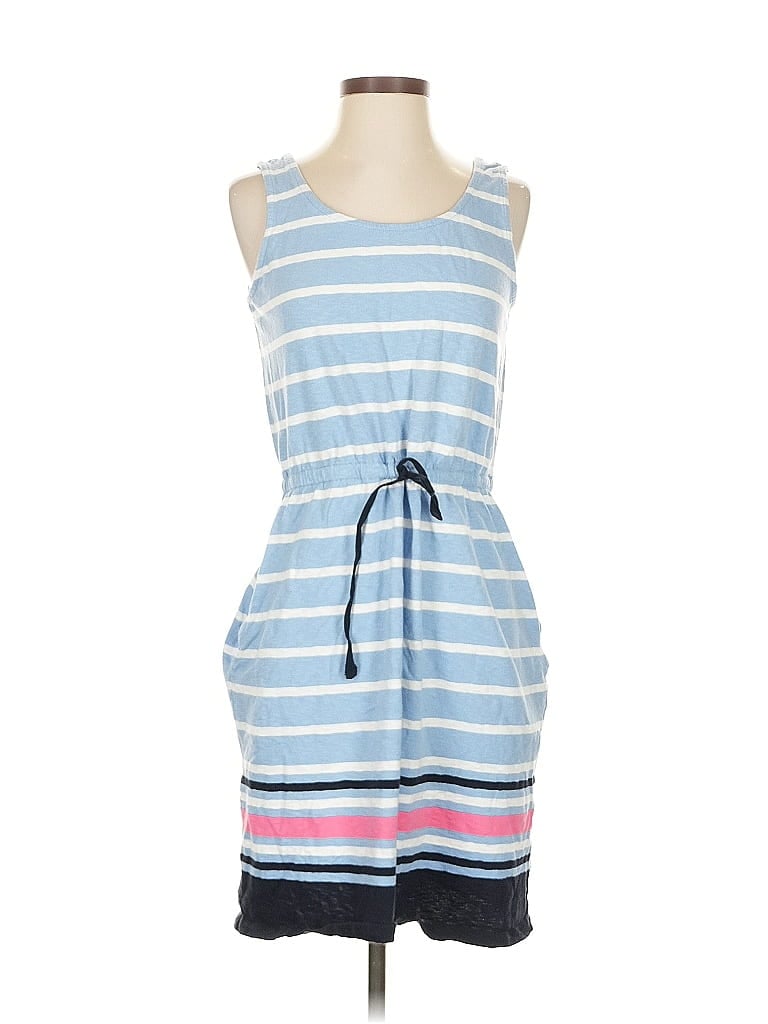 T by Talbots 100% Cotton Stripes Blue Casual Dress Size S - photo 1