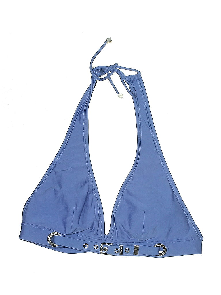 Pre-owned Michael Michael Kors Swimsuit Top Blue Solid Pattern Swimwear