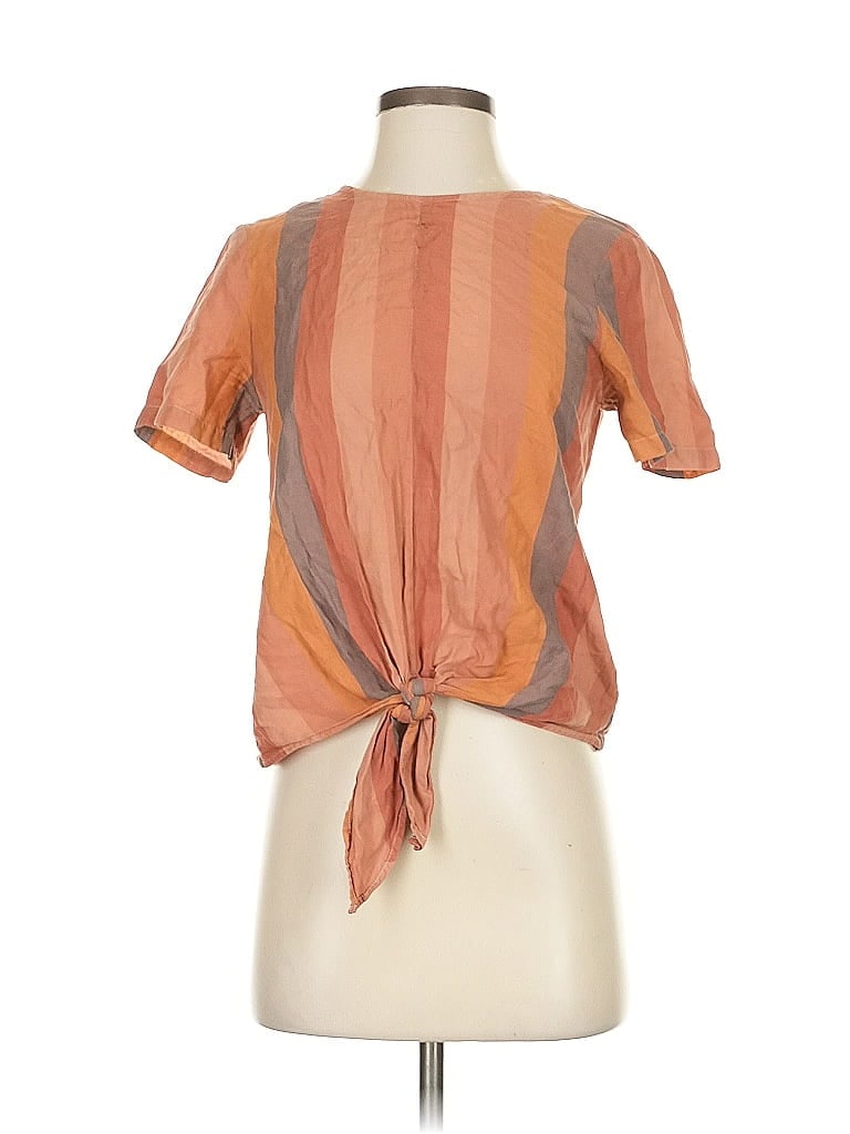 Click to view more detailed imagery on our partner's website Pre-owned Madewell Short Sleeve Blouse In Orange