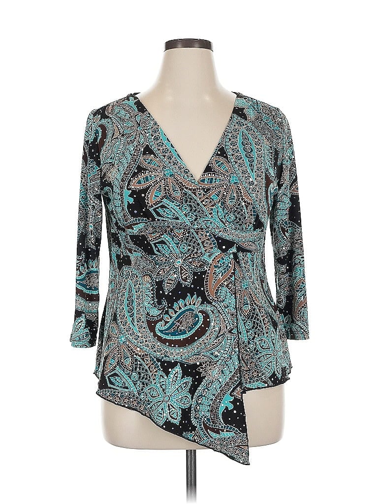DressBarn Teal 3/4 Sleeve Blouse Size 16 (estimated) - photo 1
