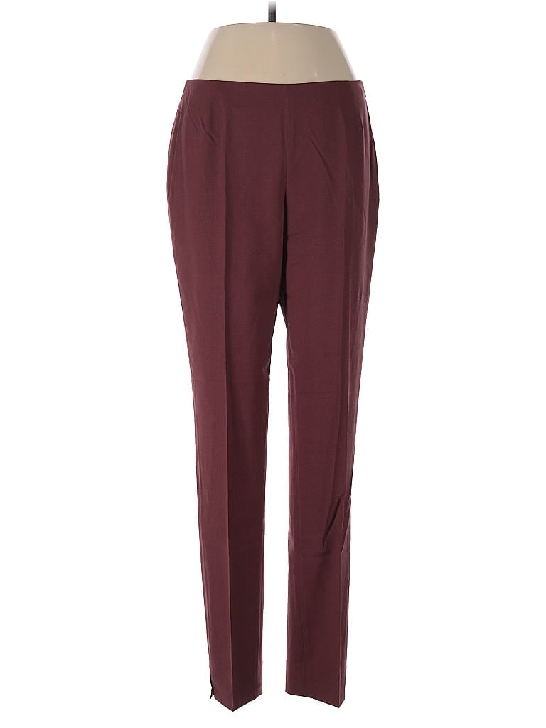 Pre-owned Lafayette 148 Wool Pants In Burgundy