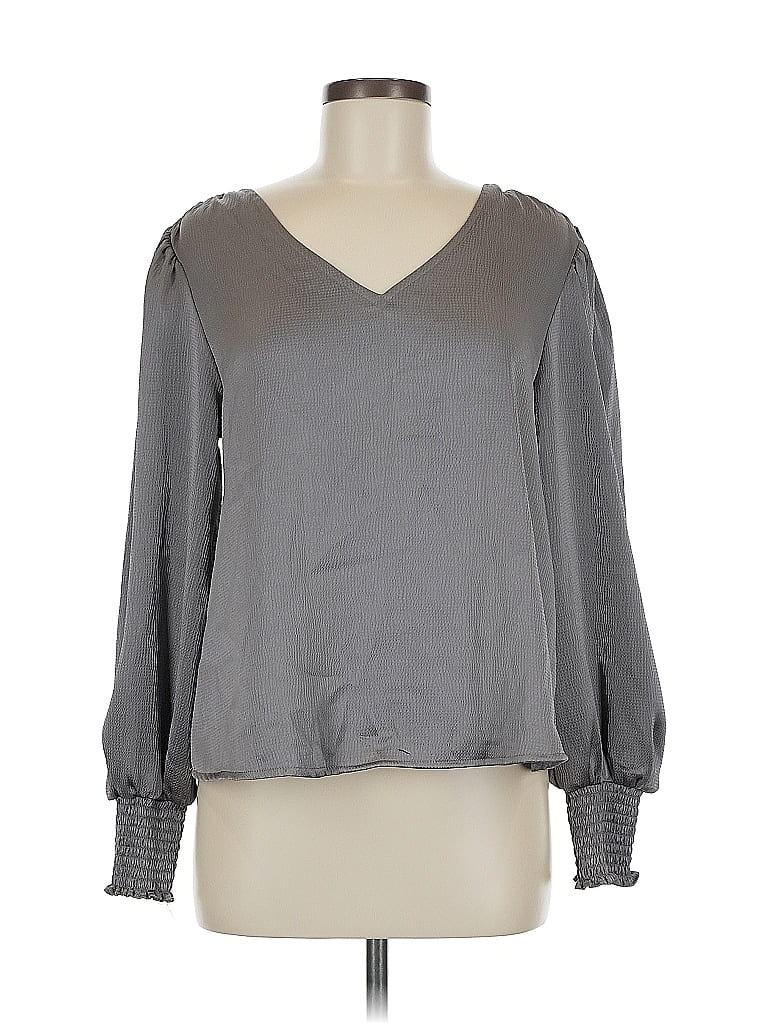 Blu Pepper Gray Long Sleeve Blouse Size M - photo 1