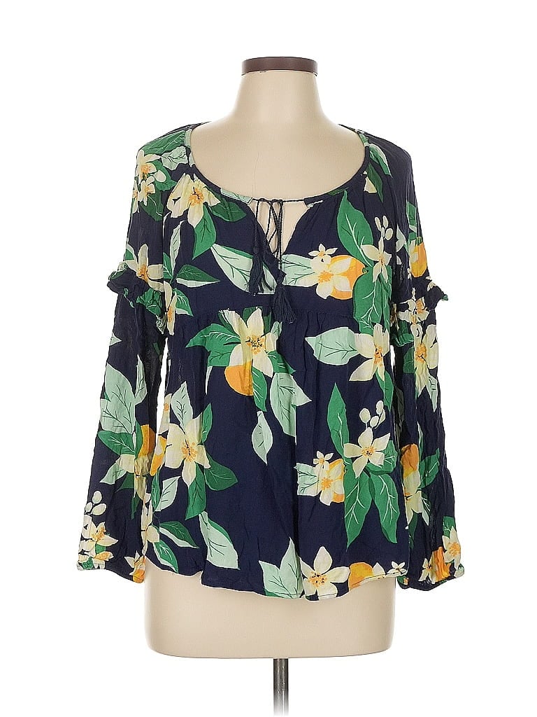 Pre-owned Old Navy 3/4 Sleeve Blouse In Green