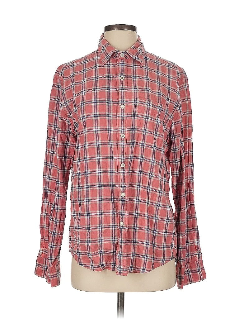 Pre-owned American Eagle Outfitters Long Sleeve Button Down Shirt In Red