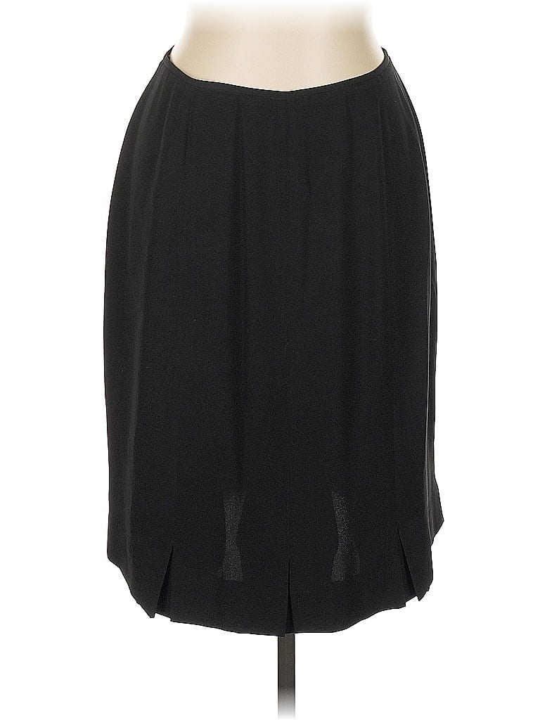 Pre-owned Dana Buchman Silk Skirt In Black