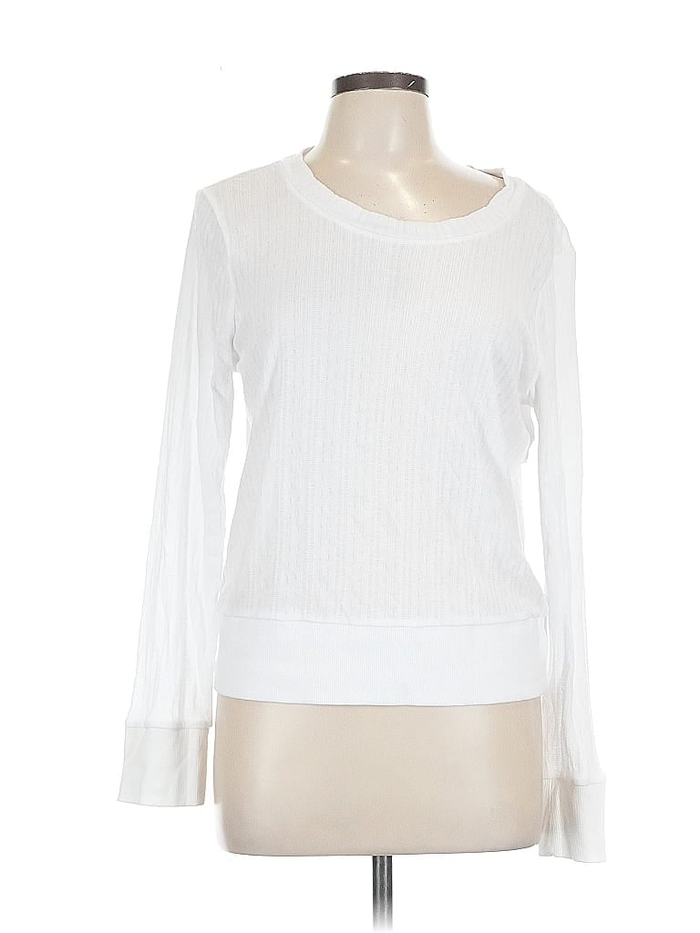 Pre-owned Old Navy Long Sleeve Top White Crew Neck Tops