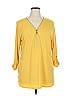 JM Collection Yellow 3/4 Sleeve Blouse Size XL - photo 1
