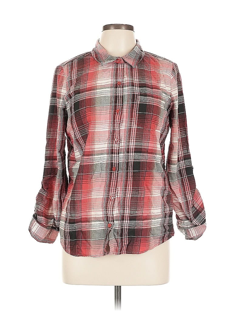 Pre-owned Erika Long Sleeve Button Down Shirt In Red