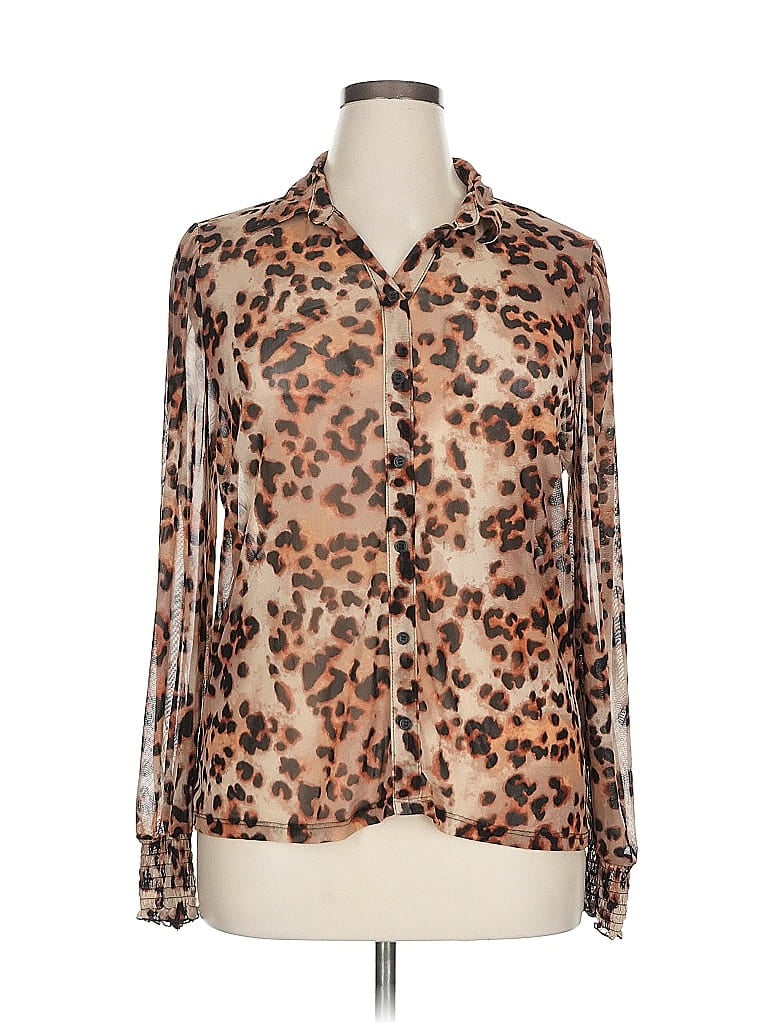 Pre-owned Alove Story A...love Story Long Sleeve Blouse In Brown