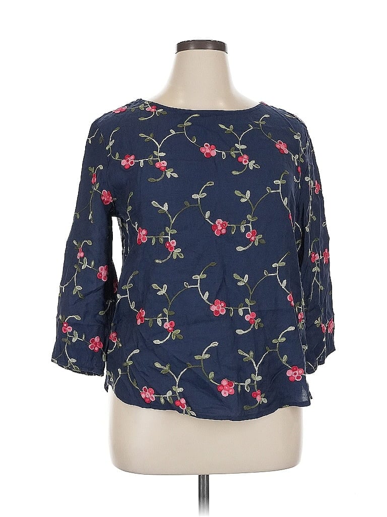Pre-owned Ana & Rose 3/4 Sleeve Blouse In Blue